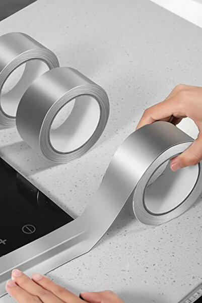 Genel Markalar Aveo 1 Adet Su Sızdırmaz Alüminyum Bant 5 Metre Gri Renk Folyo Ocak Yanı Bant