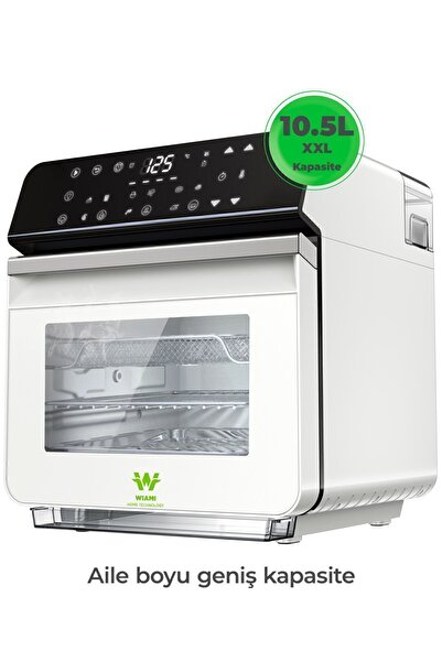 WİAMi Wiami 10.5l Buharlı Airfryer - Yeni Nesil Sağlıklı Pişirme, Beyaz Modern Tasarım