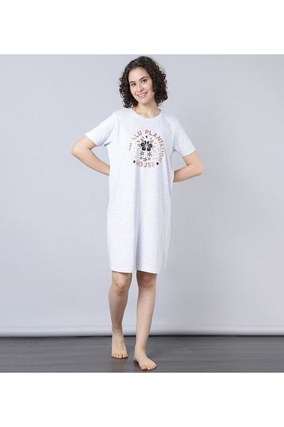 Aila Women's Sleepwear Grey Melange Dress