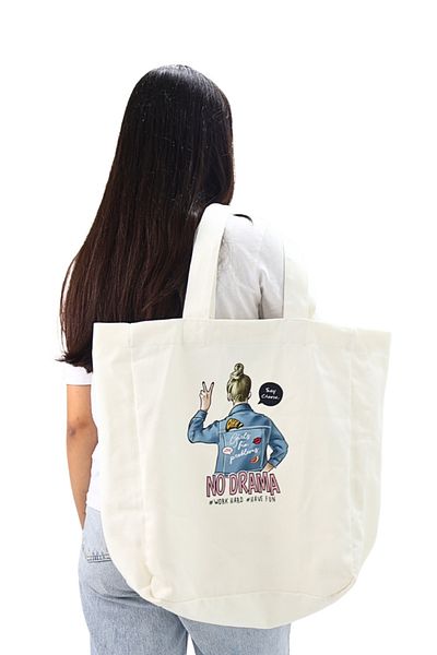 ICONE BAG Geantă tote pentru femei cu imprimeu alb pentru fete cu volum mare