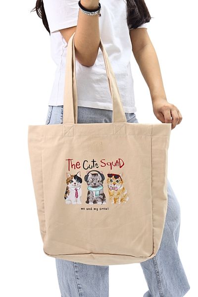 ICONE BAG Geantă tote pentru femei cu imprimeu cremă cu volum mare - pentru mână și umăr