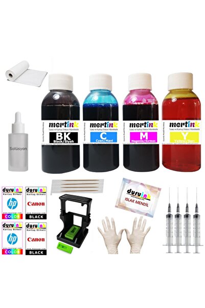 Mertink Canon Pg-545 Cl-546 Uyumlu Kartuş Dolum Seti 4x100ml 4 Renkli Mürekkep