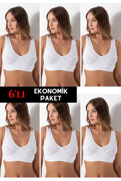 DONEX Οικονομική συσκευασία 6 - 100% βαμβακερό σώμα με ραβδώσεις, μισό εσώρουχο 1405