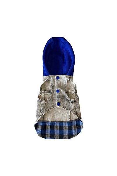 hepsipatili Navy Blue Sweatshirt Jean Vest - Small Breed Dog, 2-12 Kg Suitable Sizes