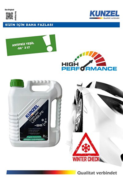 KUNZEL Antifriz Organik Konsantre - 56° Yeşil /green 3 Lt