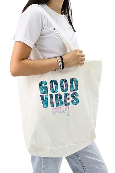 ICONE BAG Bez Kadın Çantası, Geniş Hacimli, Beyaz El ve Omuz Bez Çanta