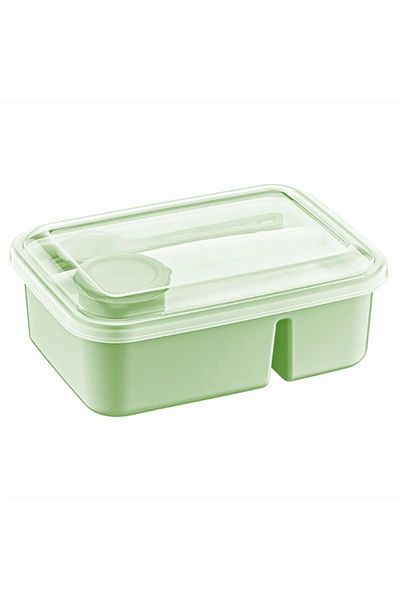 DNG STORE Hobby Life Lunch To Go - Recipient pentru nutriție compartimentat, cu bol pentru sos, furculiță și lingură, 14,5x20x7,4cm