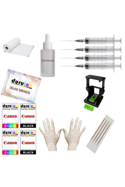 Mertink Canon Pixma E414 Pg46 Cl56 Yazıcı Uyumlu Kartuş Dolum Seti 4x100m