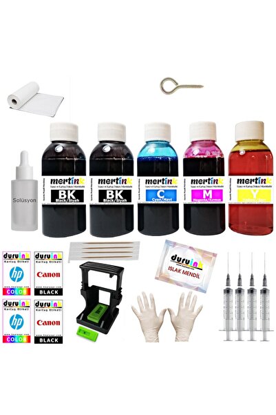 Mertink Hp 652 Için Uyumlu Kartuş Dolum Seti Renkli Ve Siyah 5 Li Set 5x100ml...