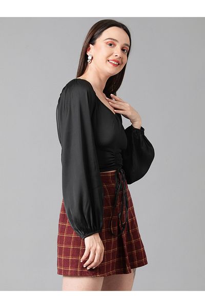 Kotty By Styli بلوزة من الساتان المتين بأكمام طويلة
