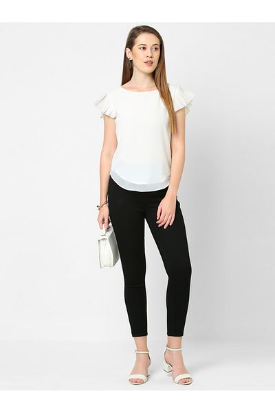 Mish By Styli Pleated Sleeves Georgette Top