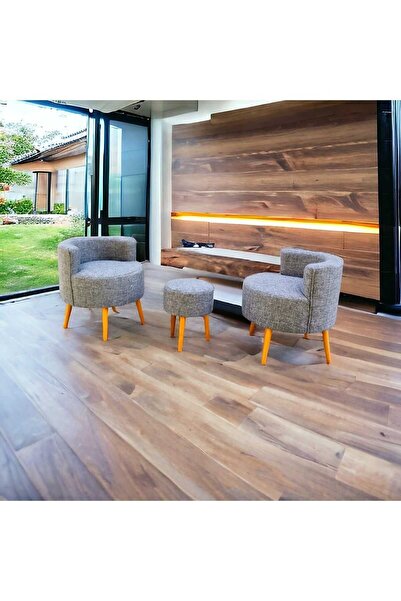 BEYLERBEYİ Çay Seti İkili Koltuk Berjer Ve Puf Takımı (salon, Balkon, Ofis) 3...