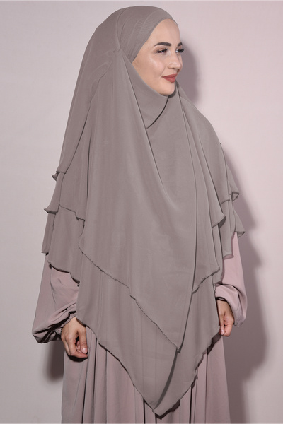 Nowa Scarf شال شيفون منقوش من Sufle Khimar المنك المفتوح