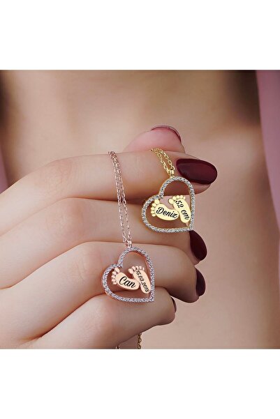 925KOLYE Kişiye Özel Anne Bebek Kolye 925 Ayar Gümüş