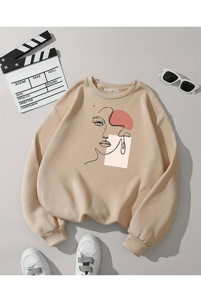 BENROMA Φούτερ Unisex Oversize - Crew Neck, Face Printed