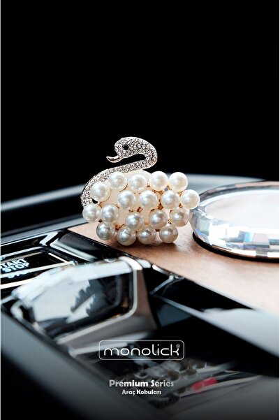 Monolick Premium Kristal Baget Ve Inci Taşlı Kuğu Araba Oto Klima Petek Kokusu (10 ML LİKİT ESANS)