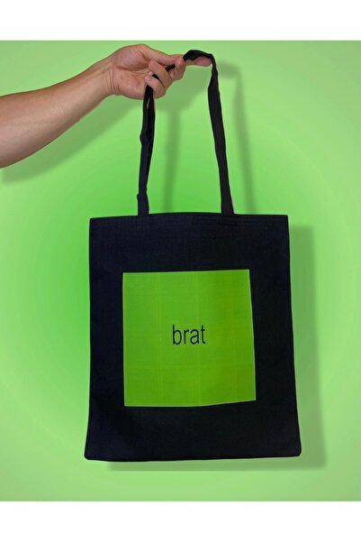 redame Charli Xcx Brat Minimalist Black Tote Bag - Y2k Retro Cloth Bag