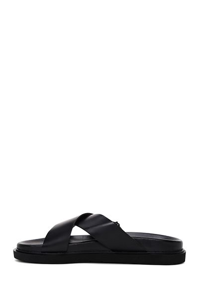 Derimod Men's Black Leather Slippers - 24sfd625318
