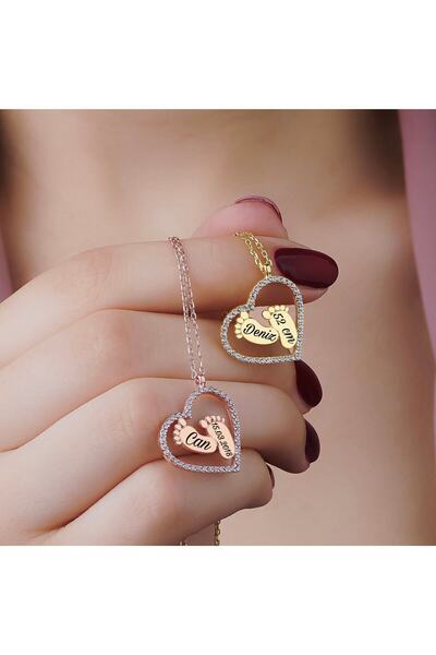925KOLYE Kişiye Özel Anne Bebek Kolye 925 Ayar Gümüş