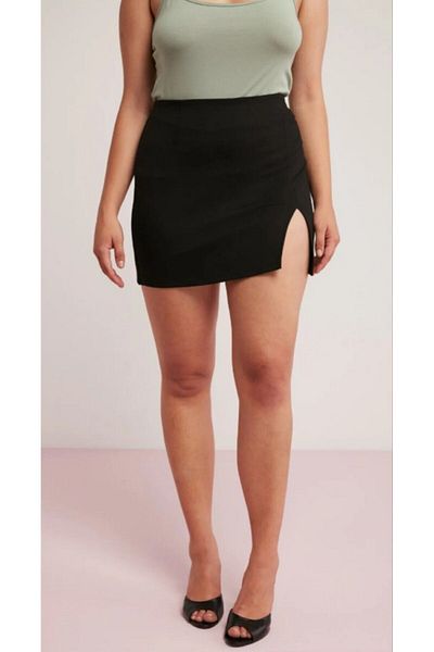Lion Collection Large size slit miniskirt