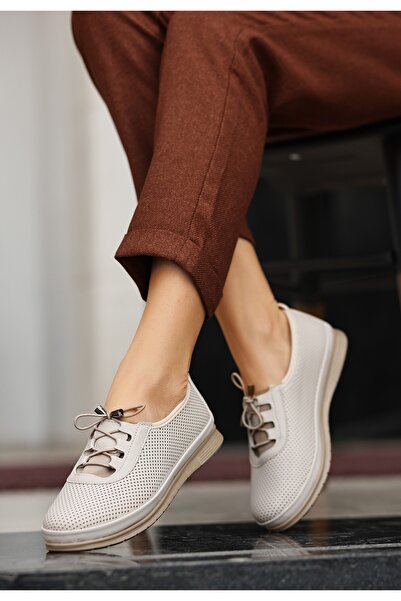 Moka Shopin Beige Colored Mokashopin Hoose Ballerina Shoes