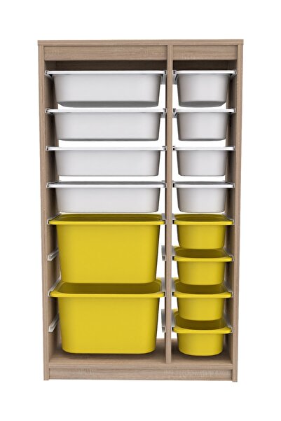 Pratico Montana XS 14 Sepetli Dolap Çok Amaçlı Dolap 2d4k8u Sarı Beyaz