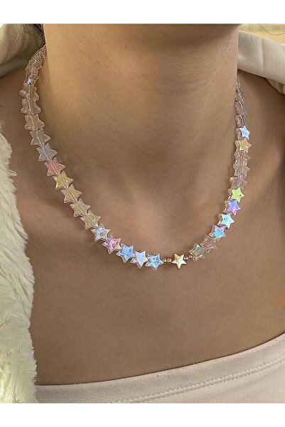 takıtarzım Yıldız jan jan şeffaf kadın kolye