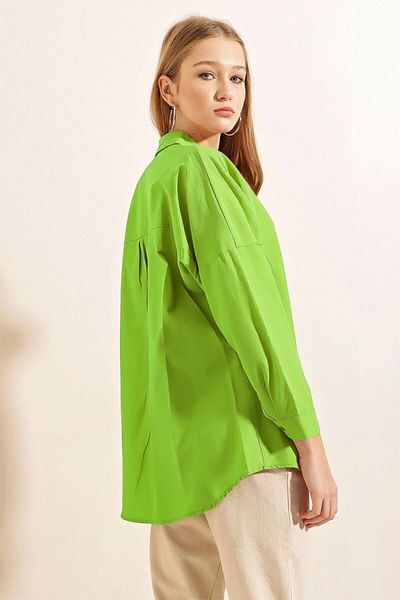 Bigdart 3900 Green Oversize Long Basic πουκάμισο