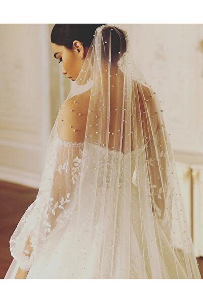 DY MODA Incili Duvak 1,5 M Taraklı