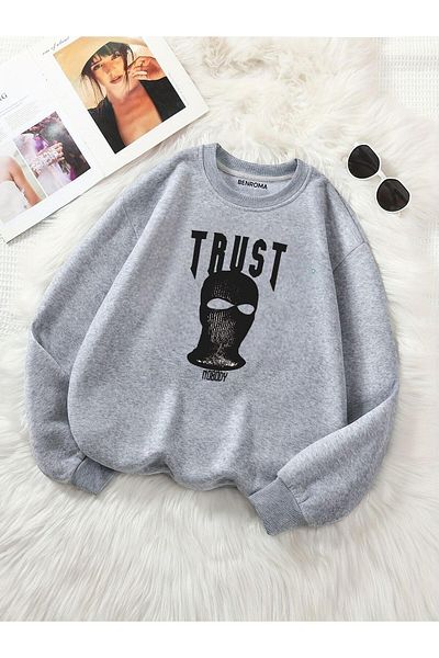 BENROMA Φούτερ UNISEX Oversize - TRUST Printed, Crew Neck