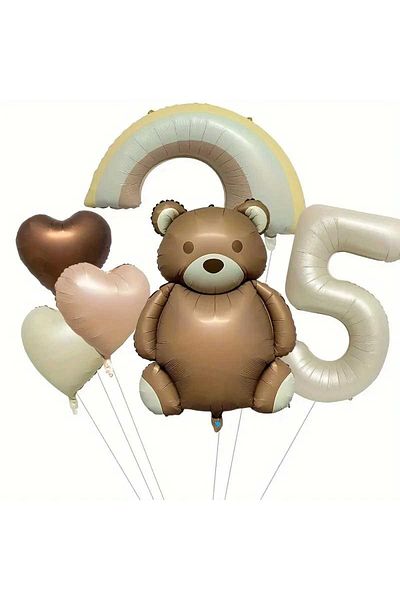 DÜVENCİ TİCARET Retro Colored Heart and Sober Foiled Wet Balloon Set