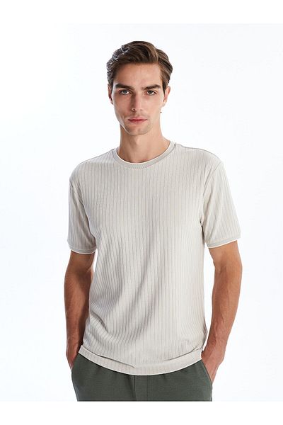 LC Waikiki Ανδρικό T-Shirt με υφή - LCW, λαιμόκοψη, κοντό μανίκι