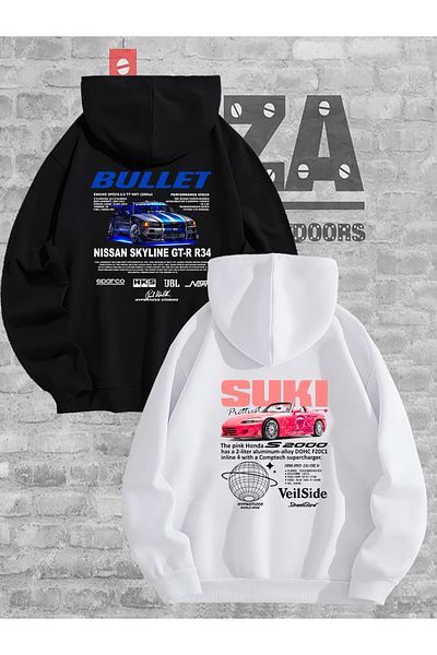 Joza Outdoors Hanorac cu glugă Lover Bullet Design pentru bărbați și femei - Set combinat de 2 cupluri