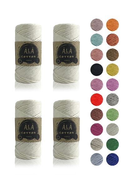 aladepo حبل أميجورومي - حياكة قطنية، 1.5 ملم، 4x100 جرام إجمالي 400 جرام