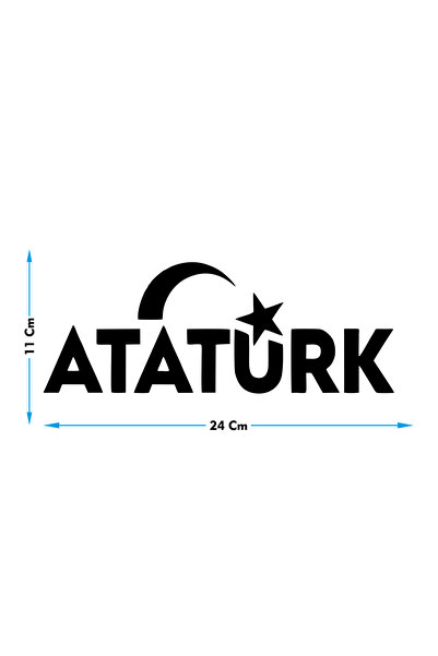 Şimdi Trend ملصق زجاجي للسيارة بنمط نجمة علم أتاتورك - 24 × 11 سم، تصميم مخصص