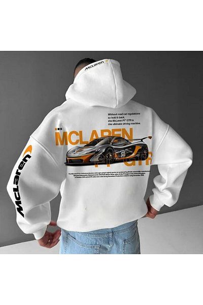 Touz Moda Φούτερ με στάμπα Mc Laren με λευκή κουκούλα