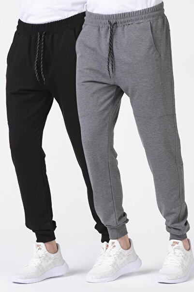 Giymoda Erkek Detaylı 2 Paket Paça Lastikli Eşofman Altı