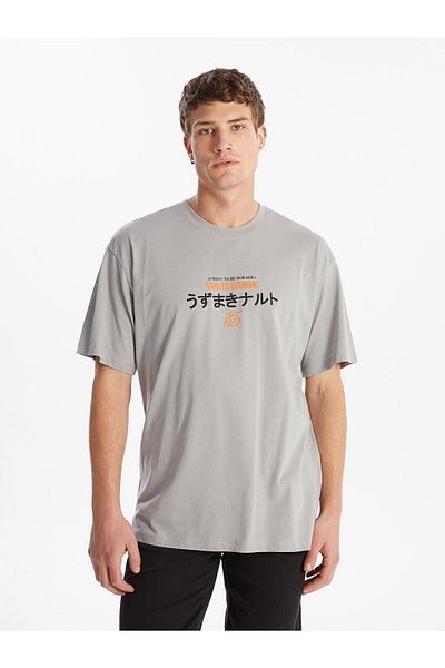 LC Waikiki Naruto-bedrucktes LCW-T-Shirt aus gekämmter Baumwolle für Herren – Rundhalsausschnitt, kurze Ärmel
