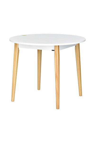 VİLİNZE Ege Sandalye Avanos Yuvarlak Ahşap Mutfak Masası Takımı - 90x90 Cm