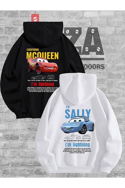 Joza Outdoors Hanorac cu glugă McQueen Sally BACK imprimat Lover - Design combinat de cuplu, set de 2