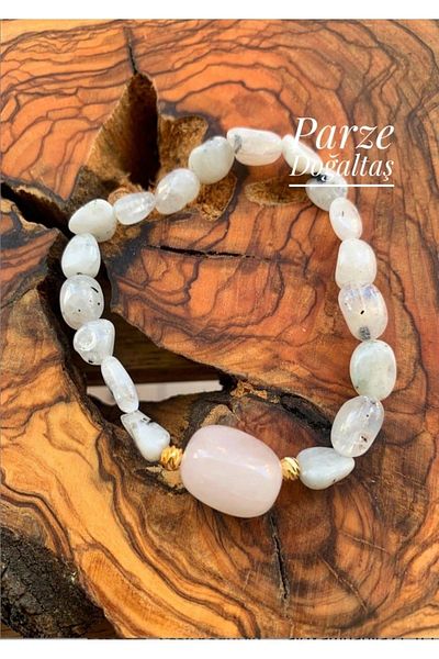 parze doğaltaş Moonstone and Rose Quartz Bracelet