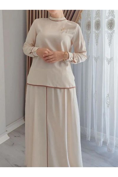 Nihle Ni̇hle Pocketed Skirt Bottom-Top Set