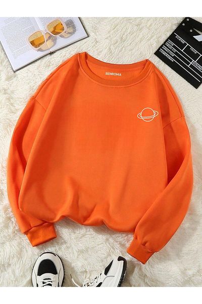 BENROMA Φούτερ Unisex Oversize - Crew Neck, Saturn Printed