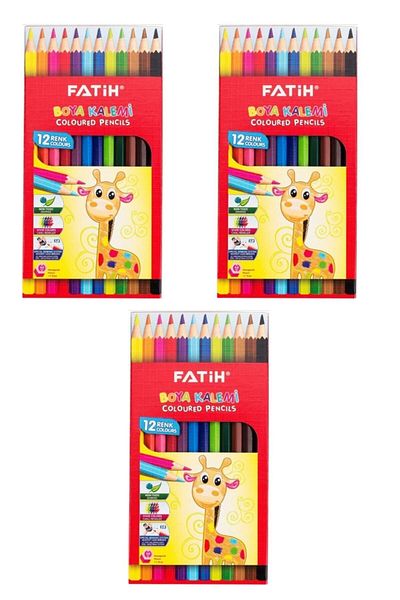 Fatih Dry Crayons 12 long 3 pieces