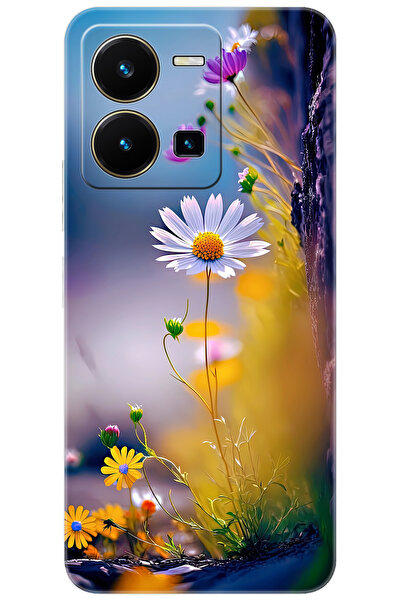 vivo Y22S / Y35 Uyumlu Kılıf Desen Baskılı Silikon Papatya Seri STK:1000 CP-P...