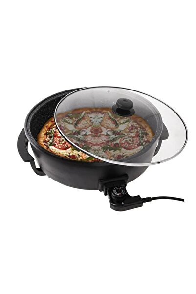 Asel Granit Elektrikli Pizzamatik Pizza Makinesi-Tencere Siyah