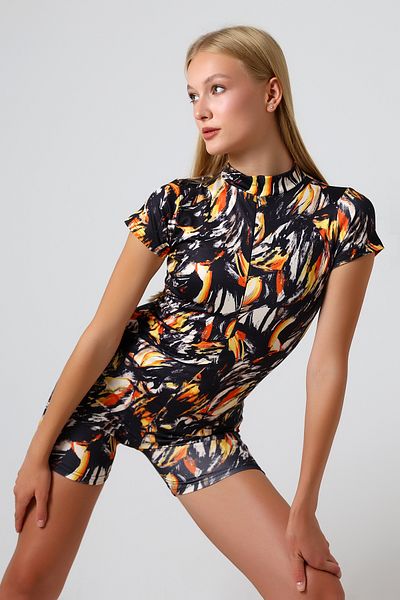 DeChival Sea and Pool Swimsuit Jumpsuit - Jumpsuit with Swimmer and Shorts