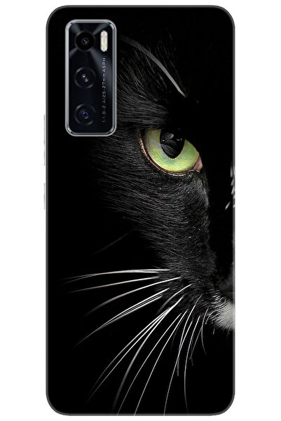 vivo Y70 (V2023) Uyumlu Kılıf Desen Baskılı Silikon Face Cat STK:482 CP-I5dQeCf