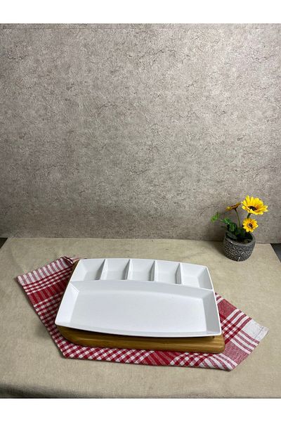 INNOX 6-Compartment Polycarbonate Breakfast Plate (25 Pieces)