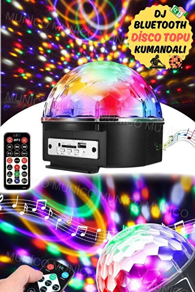 Munico USB Disko Topu Gece Lambası: Büyük Boy Bluetooth Hoparlörlü DJ Sahne P...